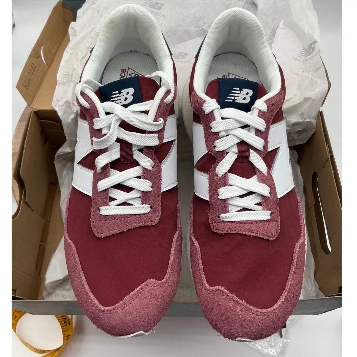 New Balance 237 Burgundy Red White Navy Retro Sneakers WS237RW Womens 9