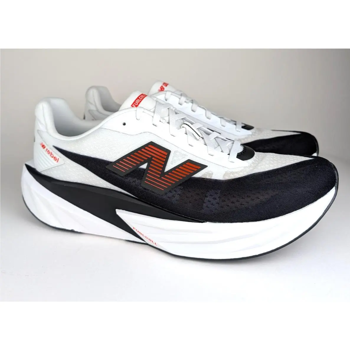 New Balance Fuelcell Rebel v5 Mens Size 13 Running Shoeswhite/black/red MFCX93C