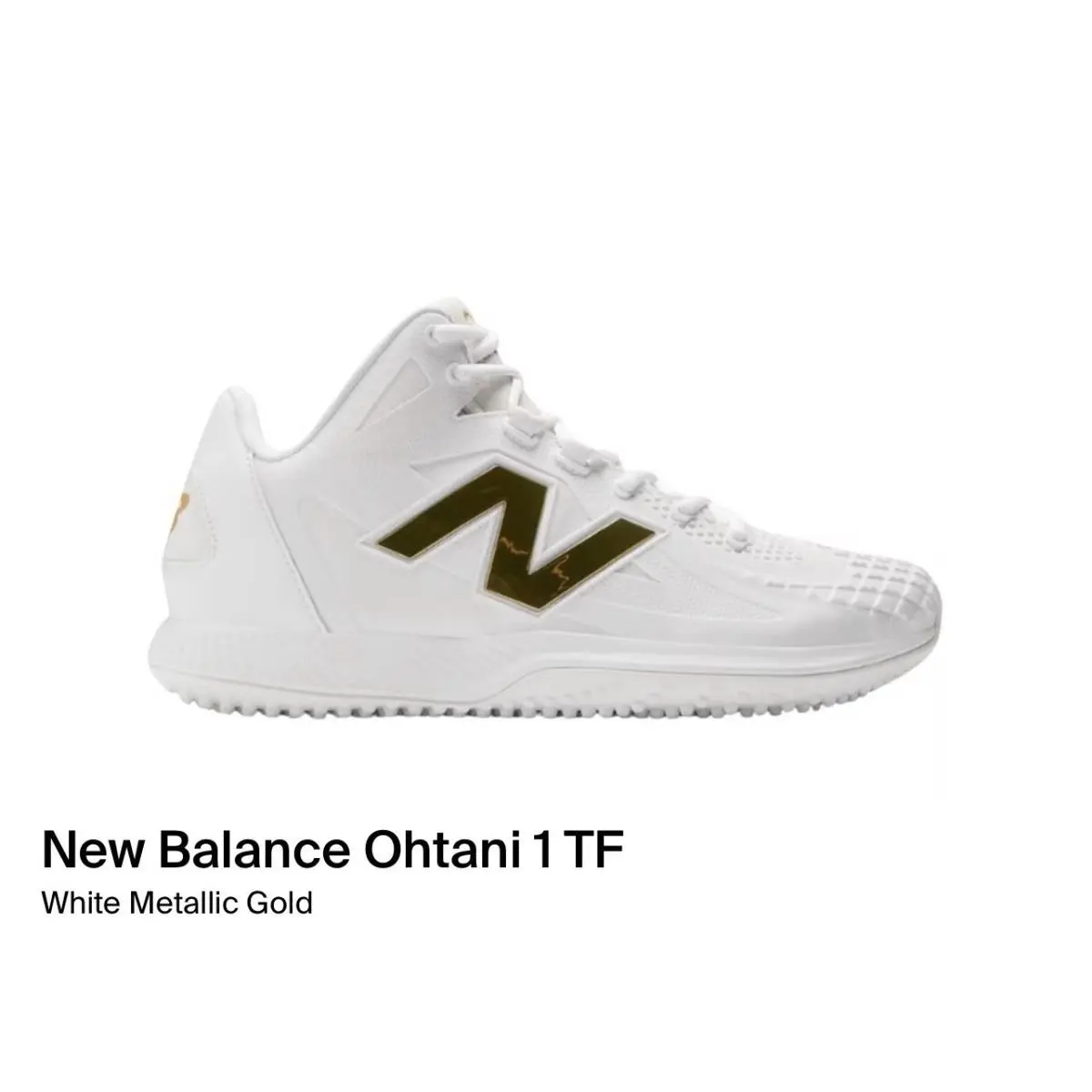 Size 15 - New Balance Ohtani 1 TF White Metallic Gold TSHOWT1
