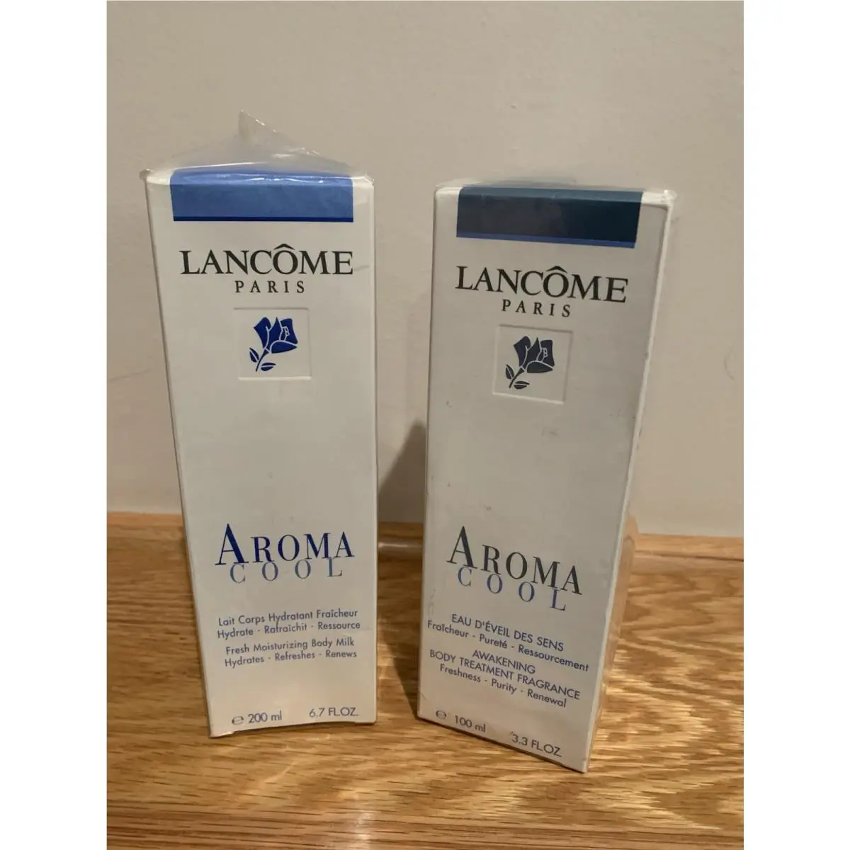 Lancome Aroma Cool Awakening Body Fragrance 3.3 oz + Body Milk 6.7 oz