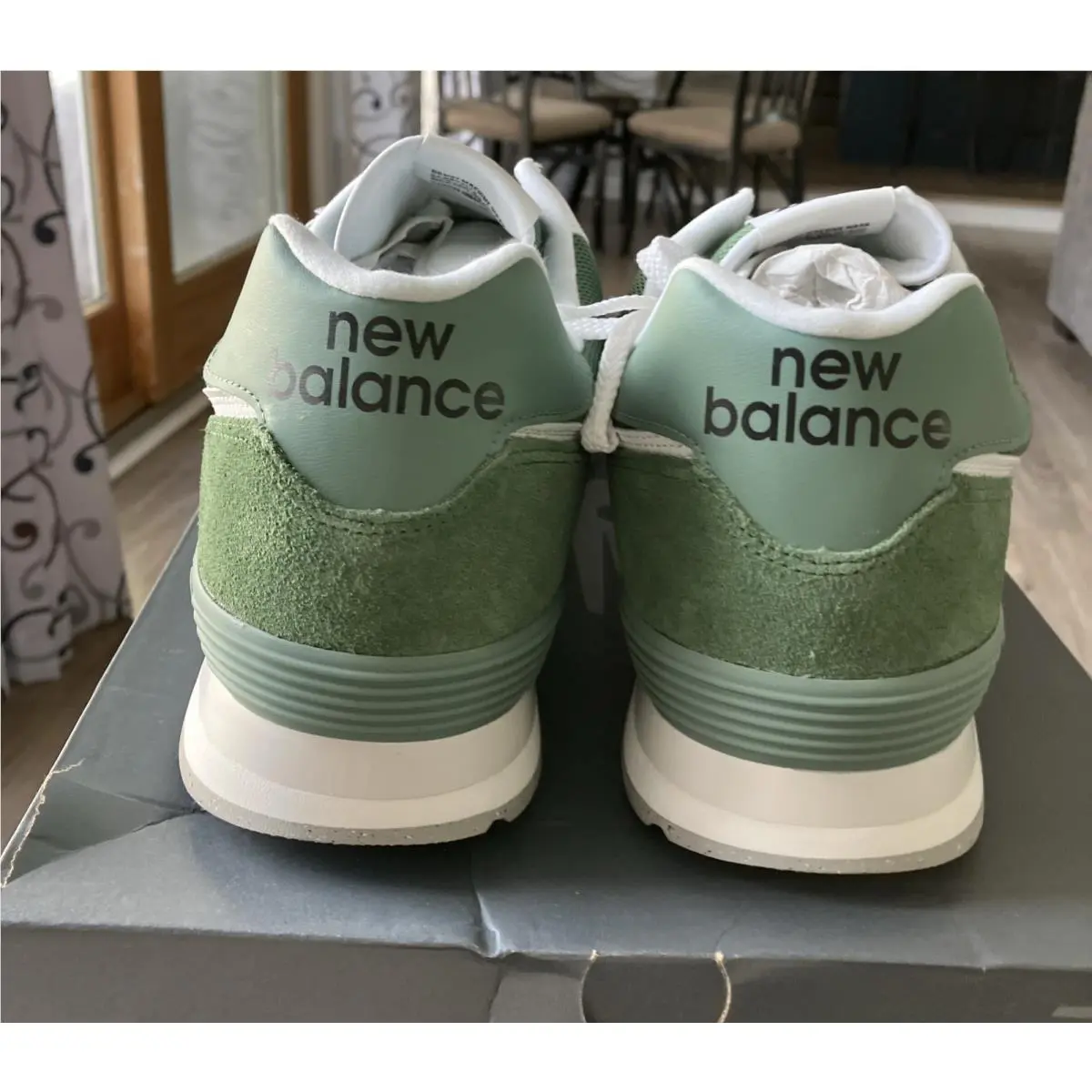 New Balance shoes - New Balance 574 - U574FGG - Green & White (UPC: 0196941369617) 2