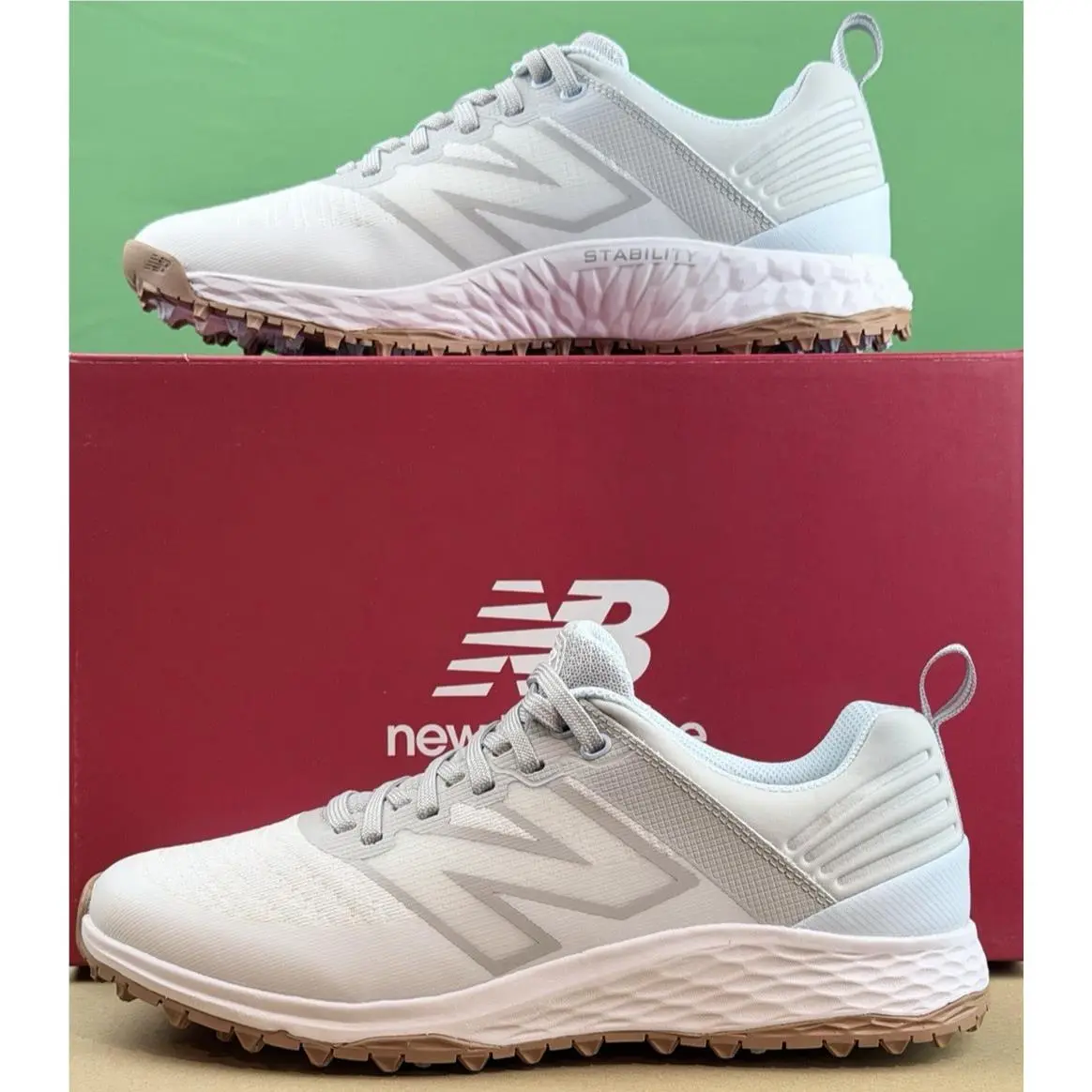 New Balance Womens Fresh Foam Contend V2 Golf Shoes Size 8.5 White/grey/blue