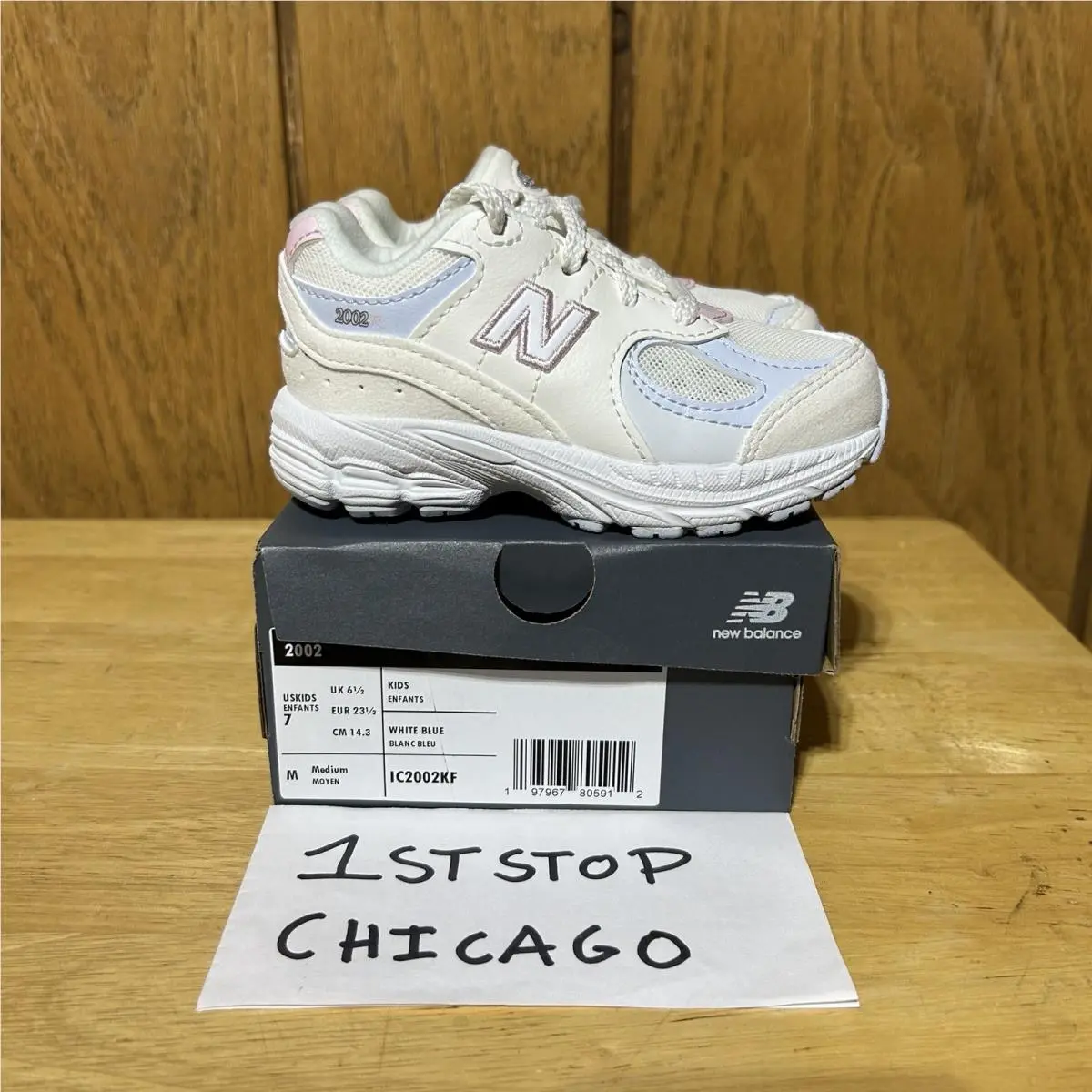 New Balance 2002R Sea Salt Pink Ice Blue Sneakers IC2002KF Toddler Size 7C New