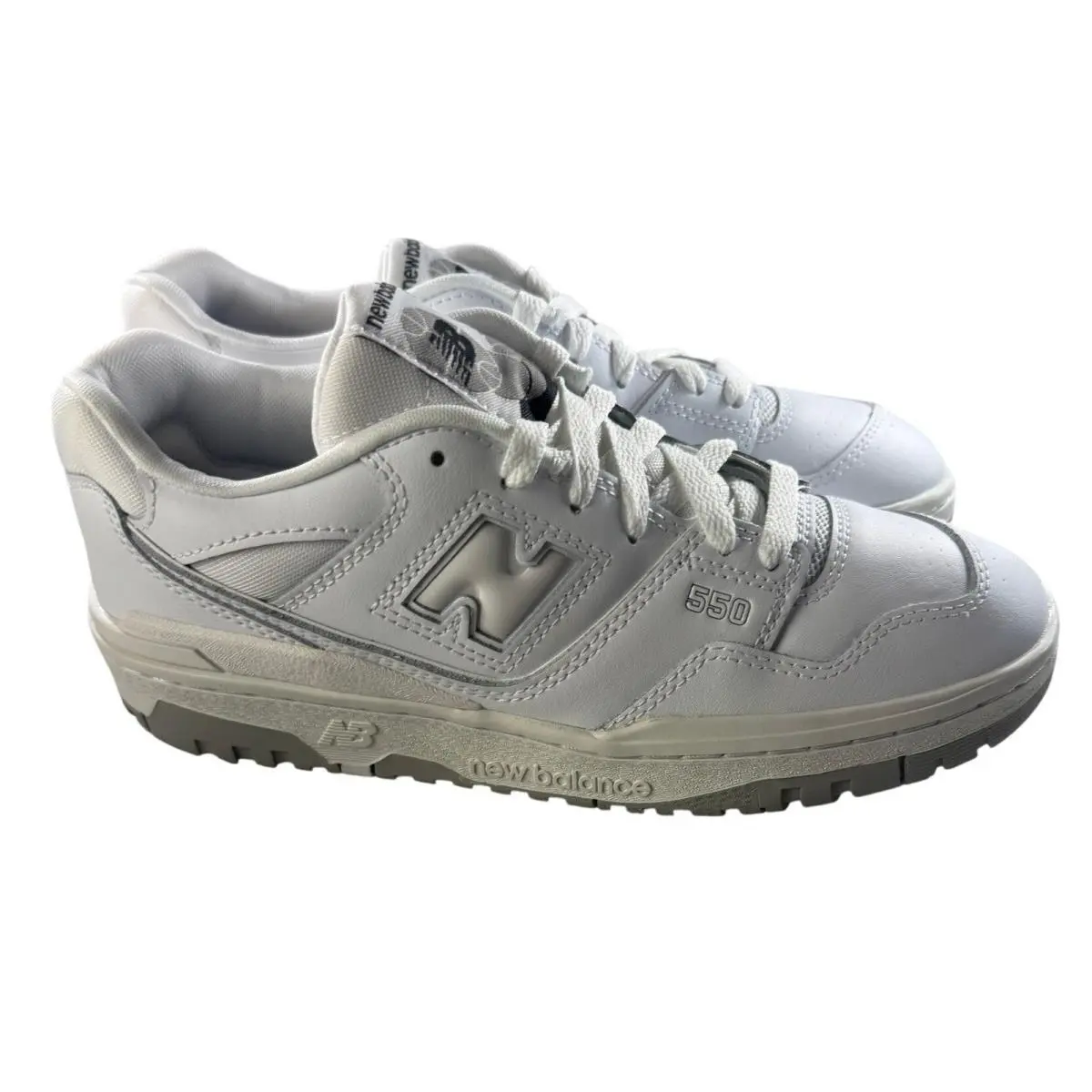 New Balance 550 GS White Leather Basketball Sneakers Youth Size 7New