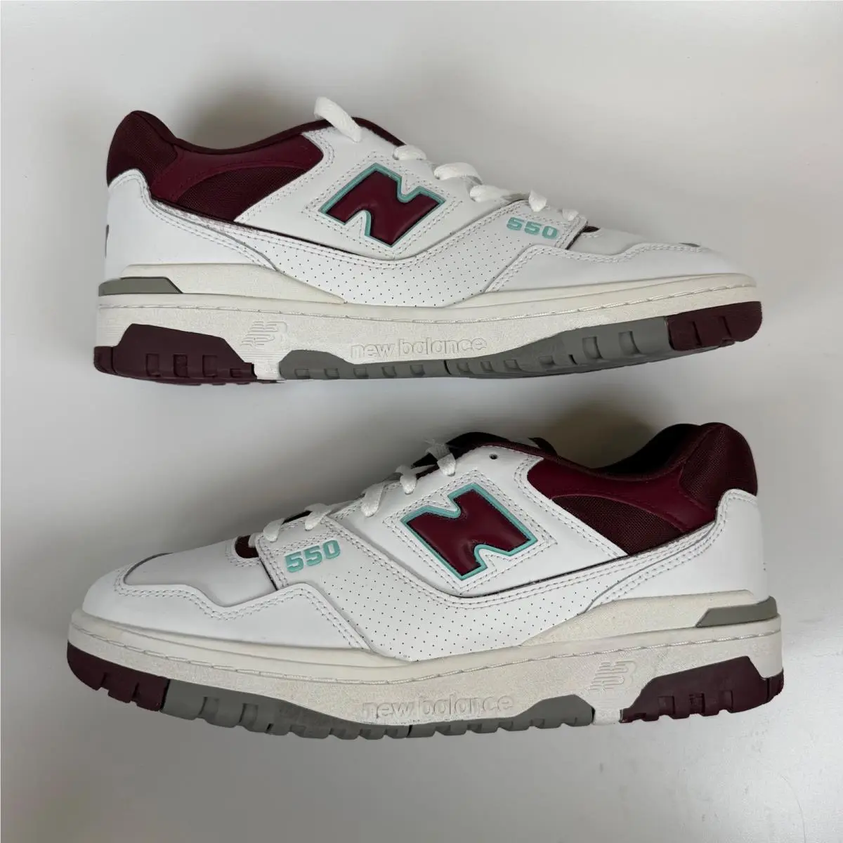 New Balance shoes - New Balance 550 Burgundy Turquoise - White 0