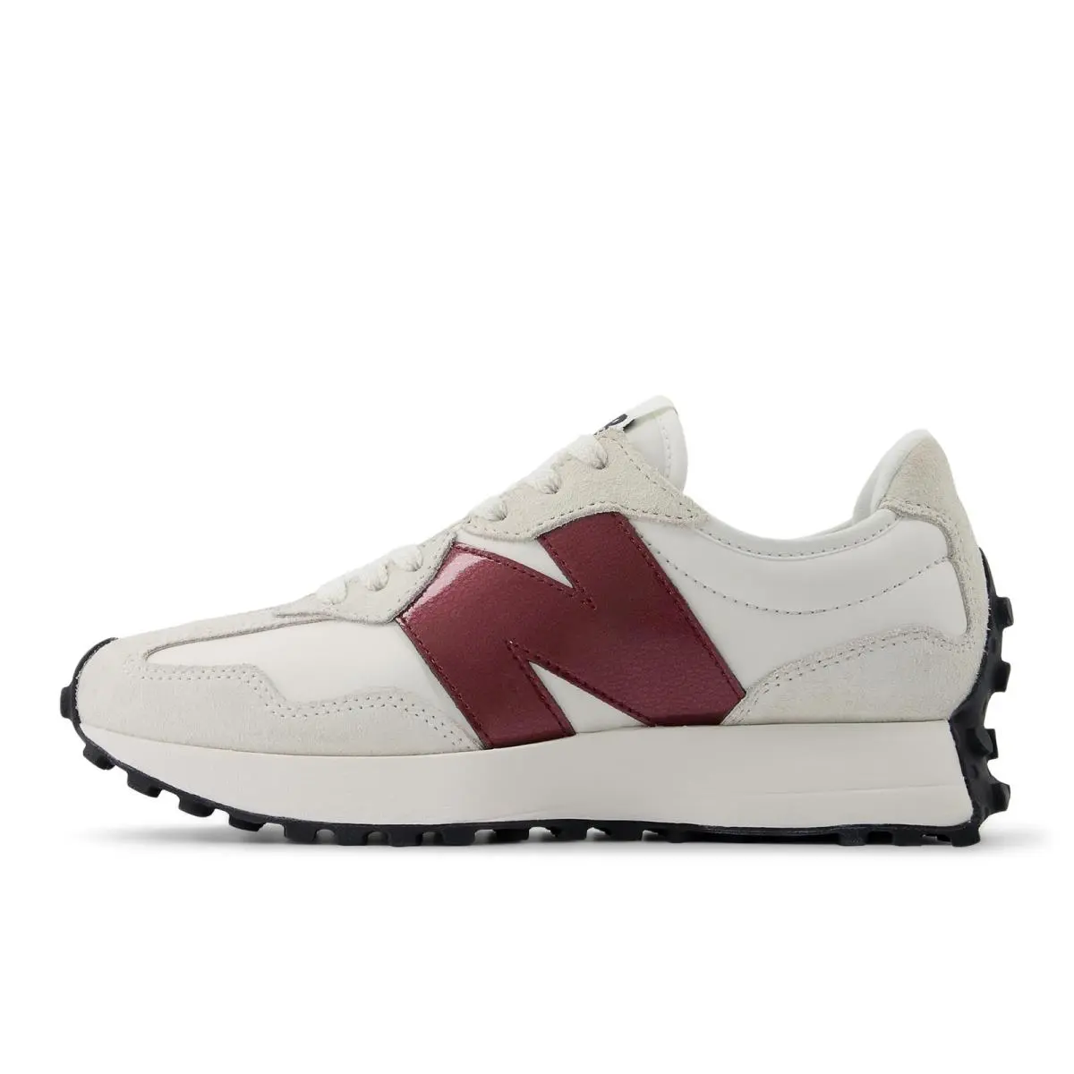 New Balance Women`s 327 Sneaker Sea Salt/monarch Burgundy 6.5W
