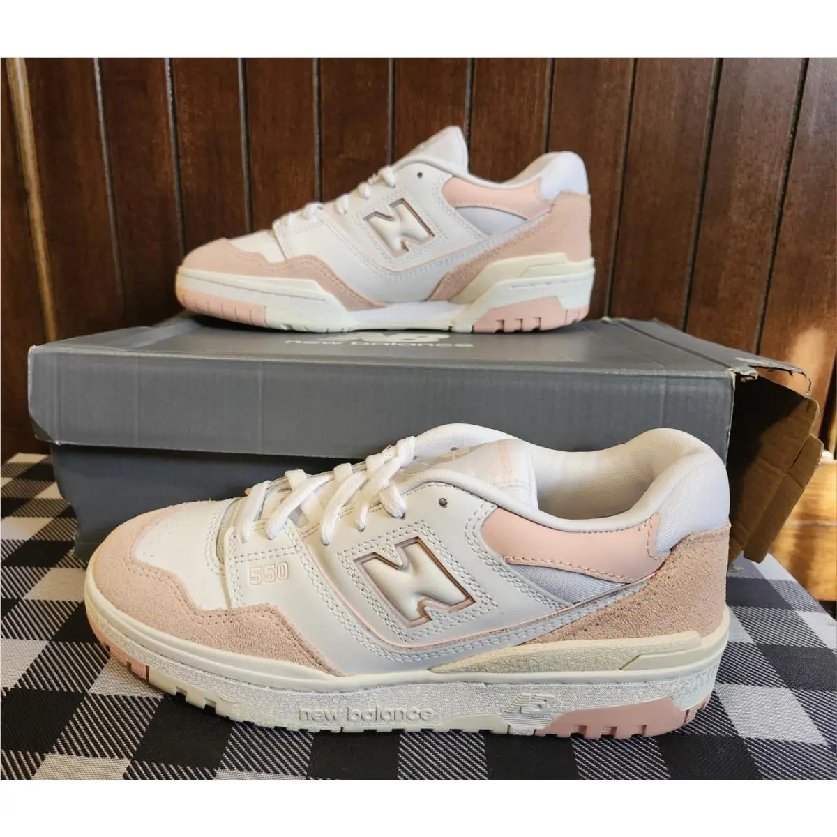 New Balance 550 GSB550CD White Pink Shoes Size 7 Youth or 8.5 Womens