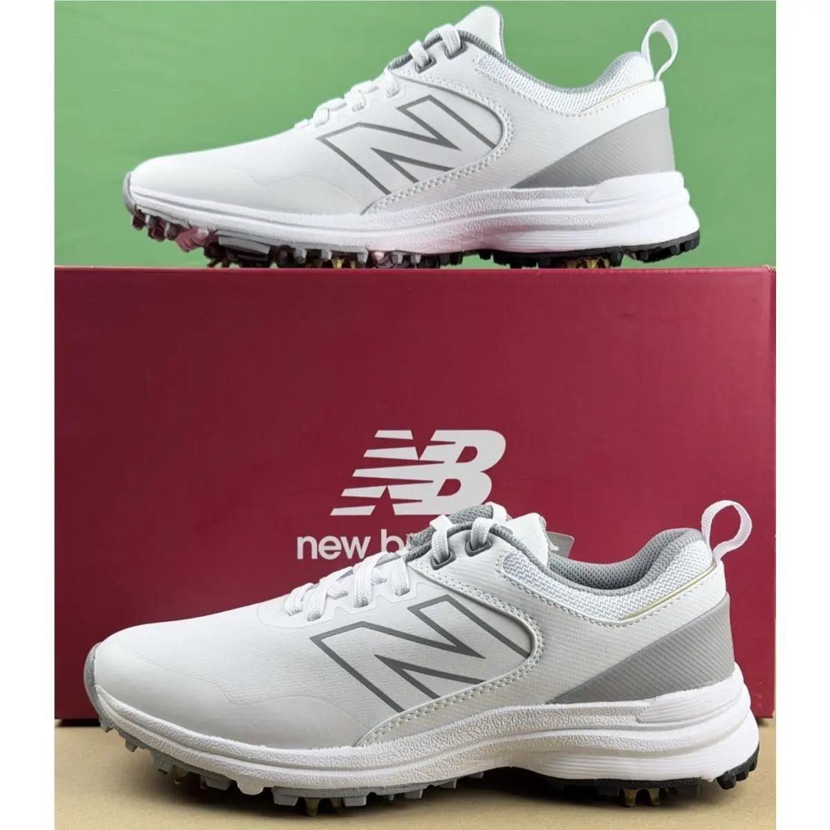 New Balance Womens Fresh Foam Brighton V2 Golf Shoes Size 7 White/grey