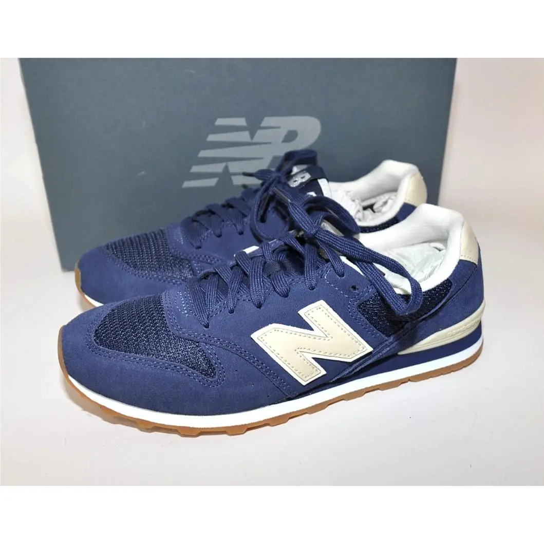 New Balance 996 Classics Sneakers Navy Blue Suede Beige/tan J Crew Women`s 8.5