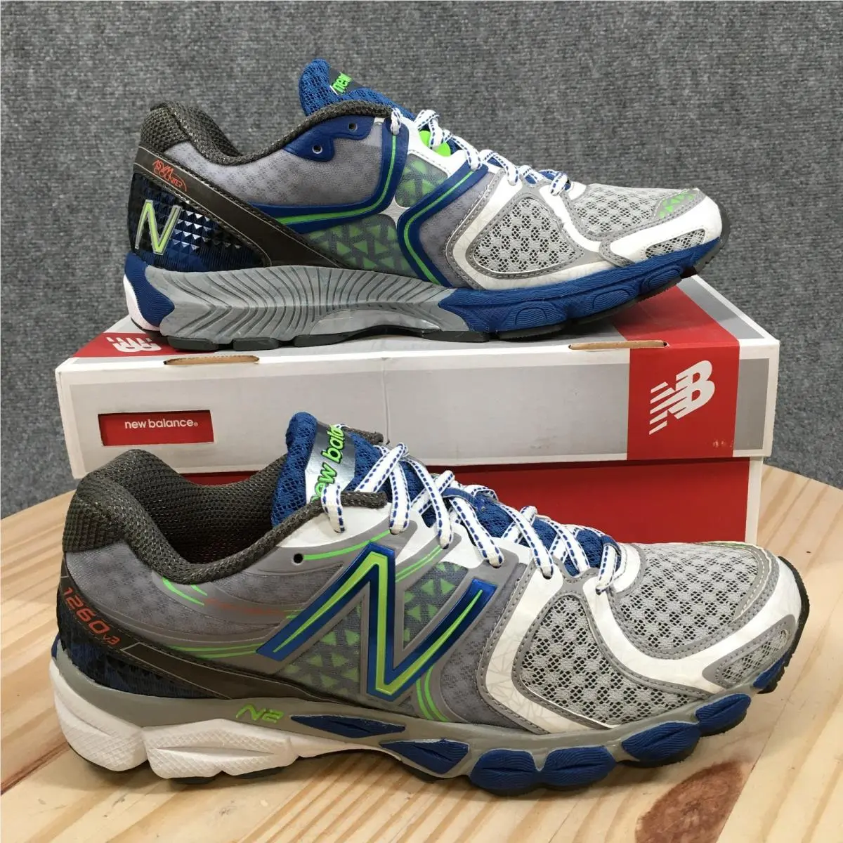 New Balance Sneakers Mens 10 B 1260v3 Fantom Fit Running Shoes Gray Blue New