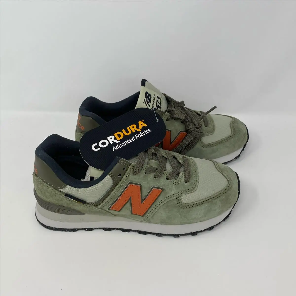 New Balance 574 Cordura Pack Shoes - Dark Olivine/infield Clay Women 7.5