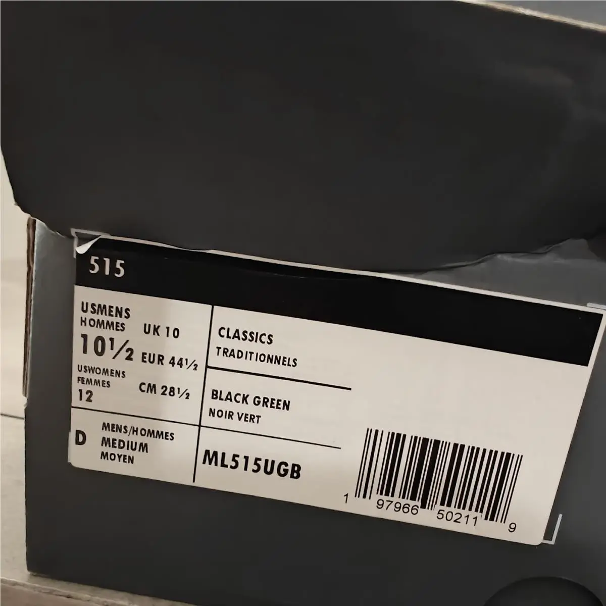 New Balance shoes - New Balance 515 - ML515UGB - BLACK / GREEN 7