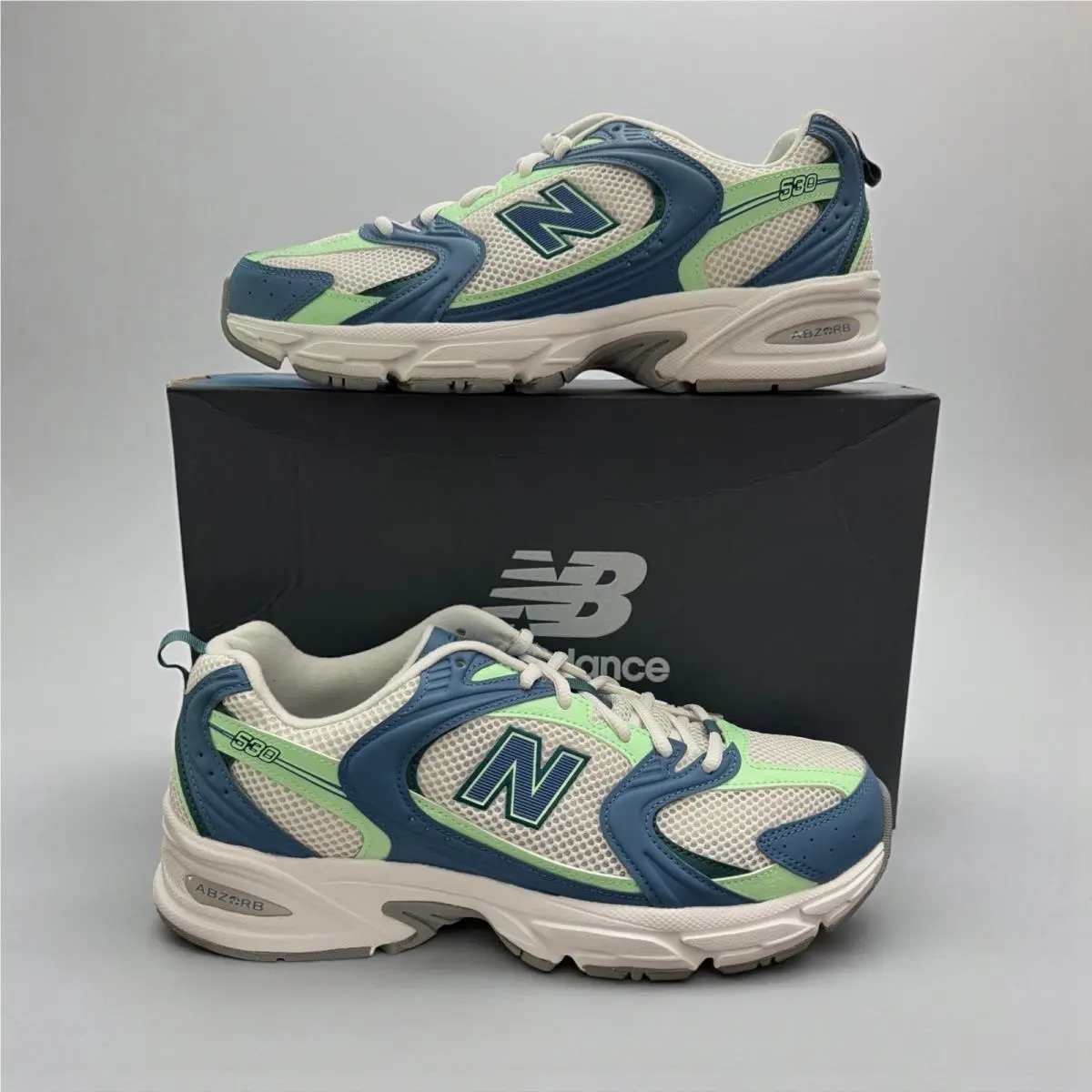 NB New Balance sz 9.5 Mens 530 Running Course Sneakers Blue Green Shoes