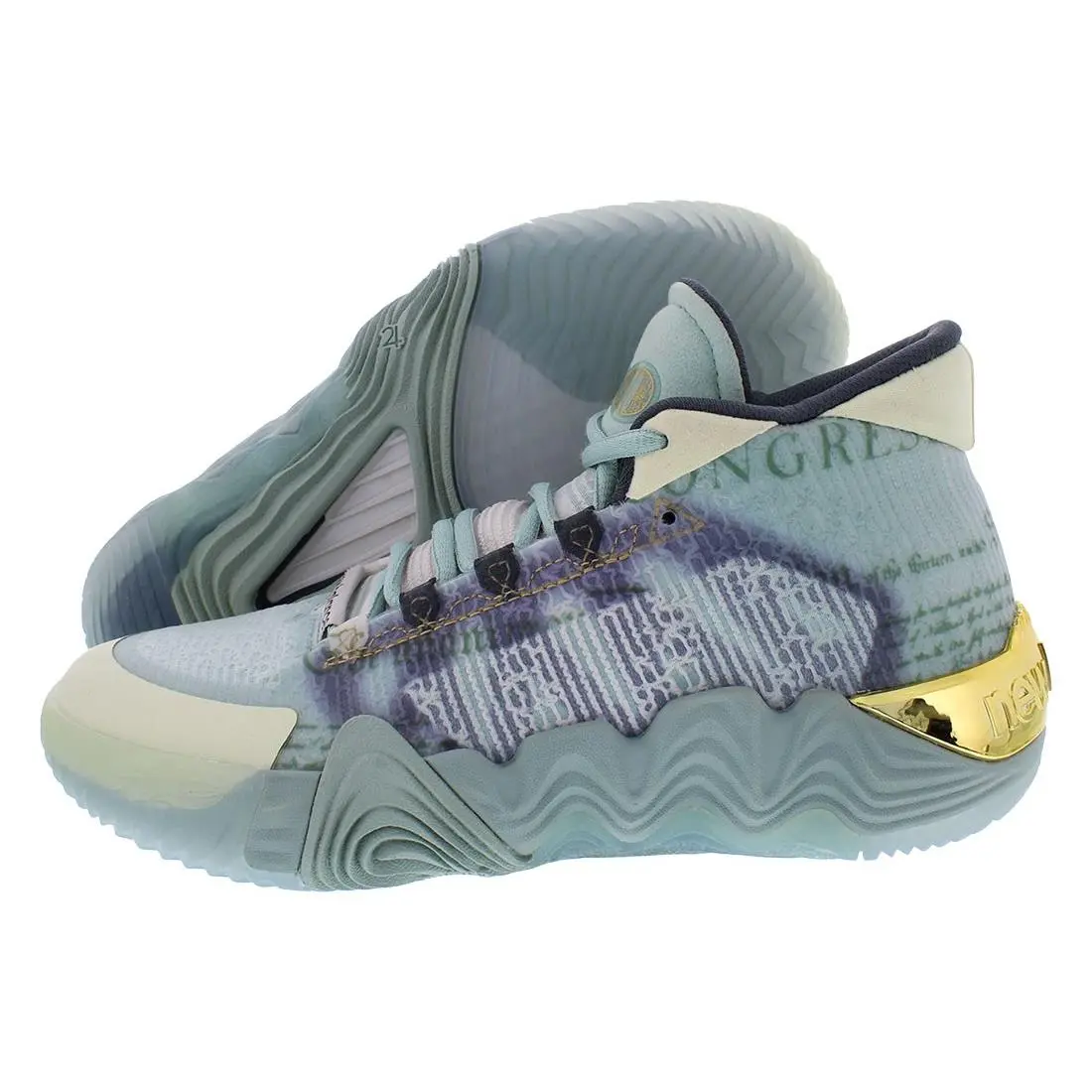 New Balance Kawhi II GS Boys Shoes Size 4.5 Color: Grey Mist/pale Gold