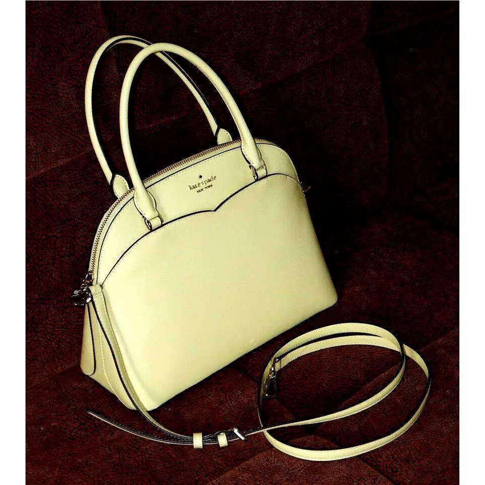 Kate Spade Med Dome Payton Satchel Saffiano Leather Frosty Lime Shoulder Bag