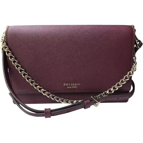 Kate Spade New York Cameron Convertible Crossbody Women’s Saffiano Bag Burgundy