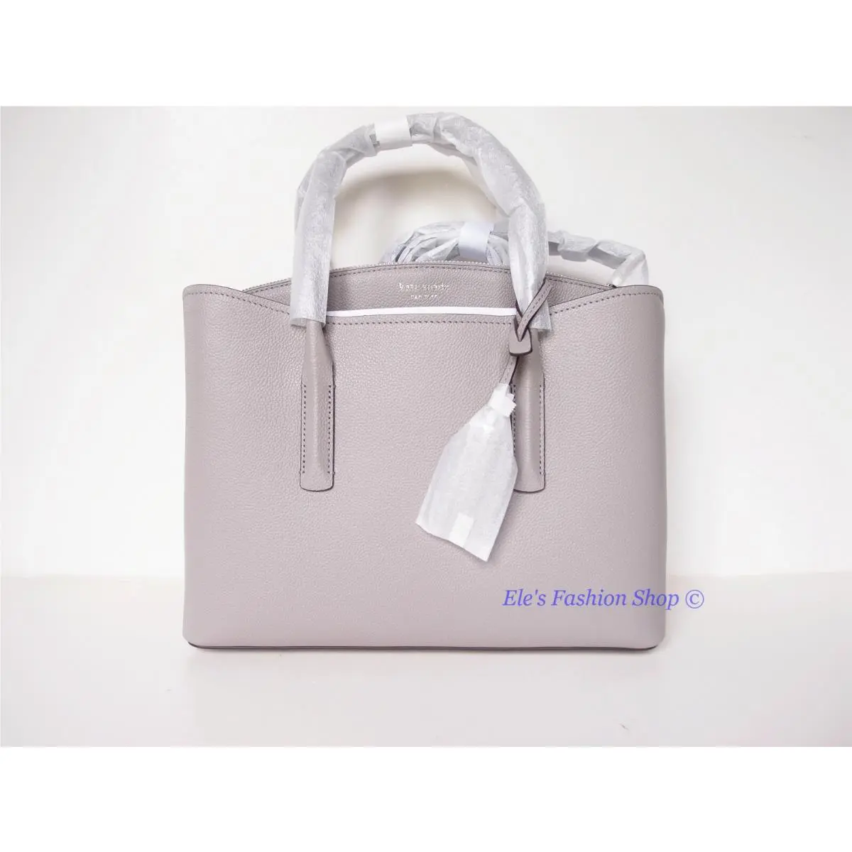 Kate Spade Margaux Large Satchel Crossbody Strap Taupe Gray