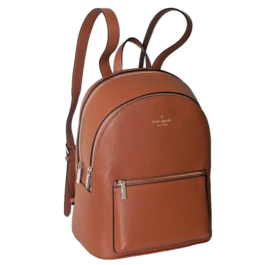 Kate Spade New York Lena Leather Zipper Closure Top Handle Brown Backpack