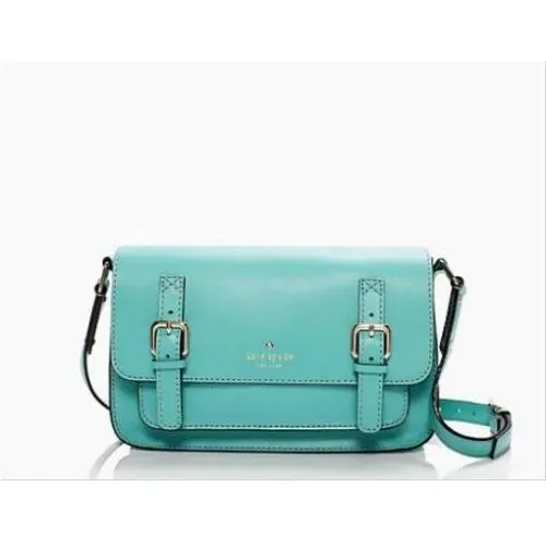 Kate Spade Essex Scout Leather Crossbody Messenger Bag Caribbean Blue