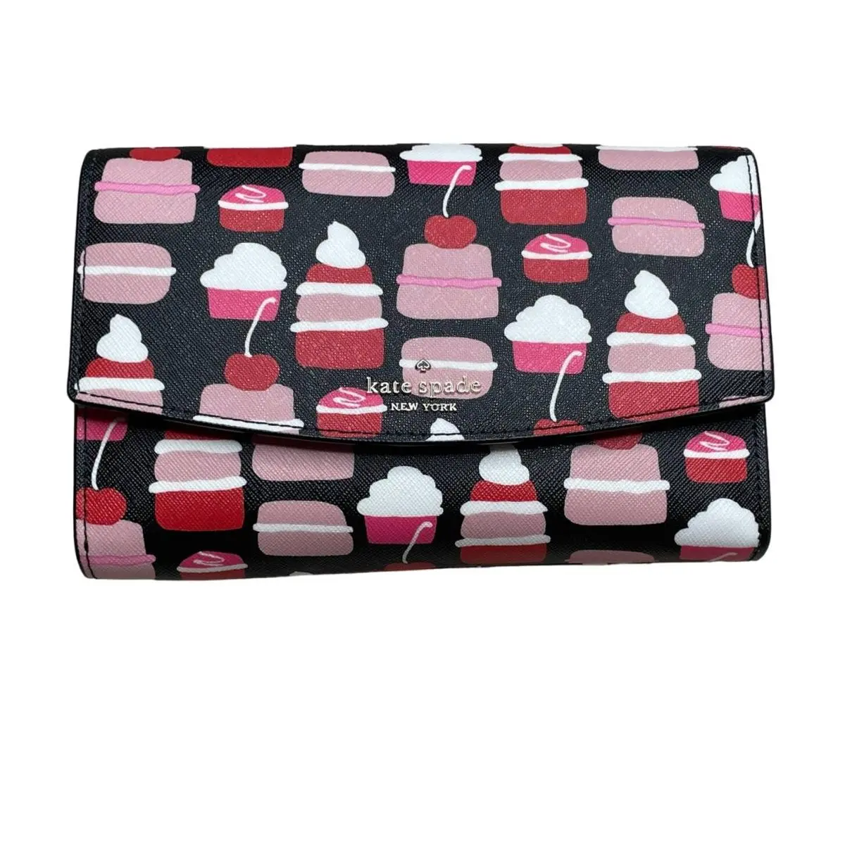 Kate Spade Mini Pastries Cupcakes Phone Convertible Clutch Wallet Crossbody Bag