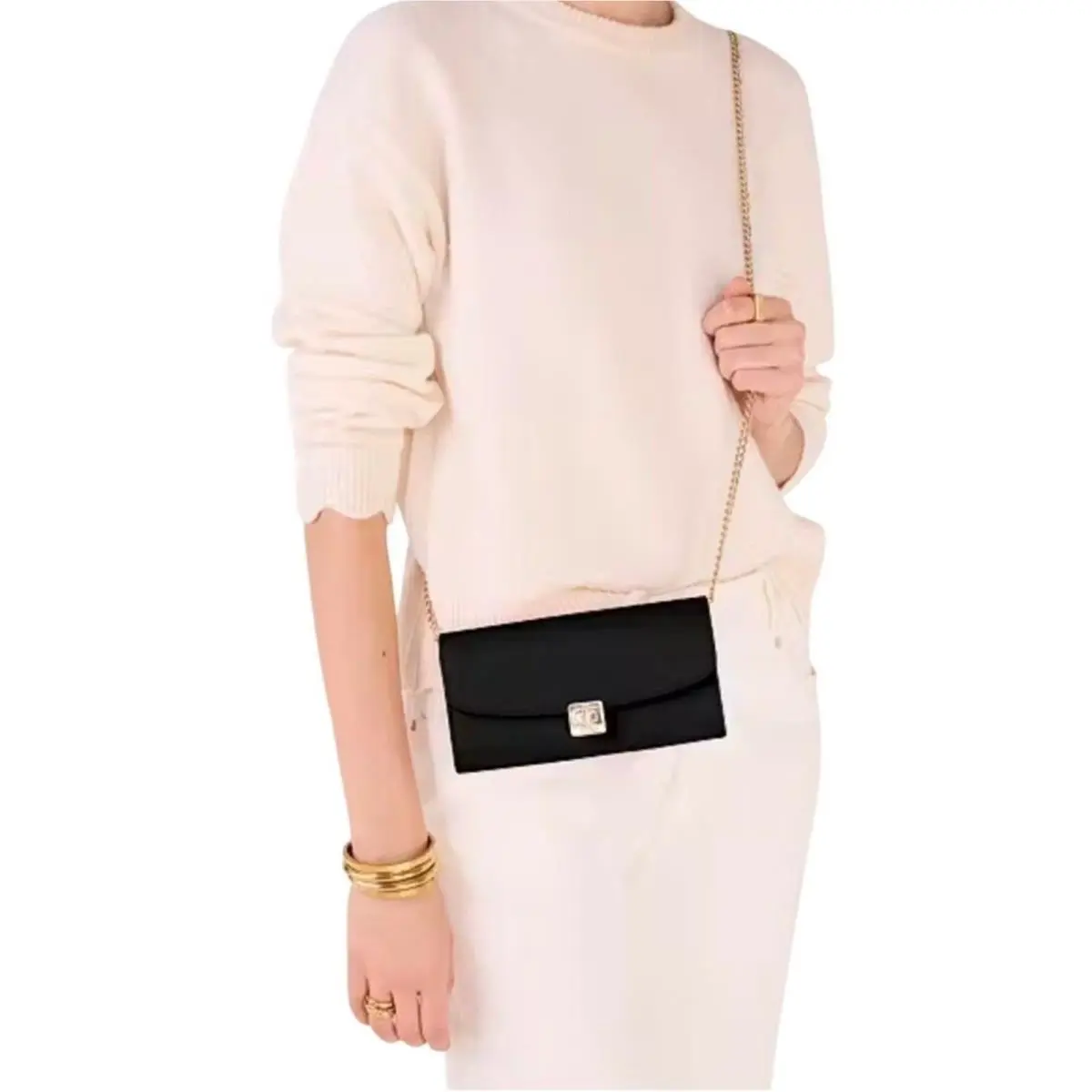 Kate Spade New York Phoebe Turnlock Mini Crossbody KK248 Black Leather Gold
