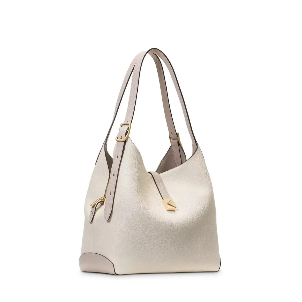 Kate Spade NY Deco Pebbled Leather Colorblock Medium Shoulder Bag - Cashew Milk