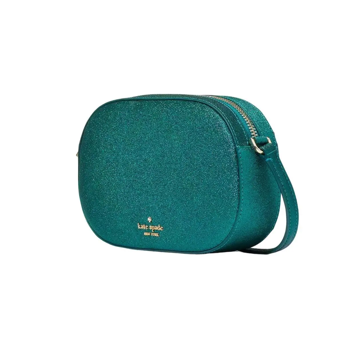 Kate Spade Glimmer Oval Small Camera Bag Festive Teal Glitter
