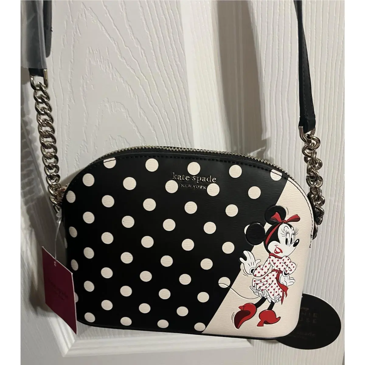 Kate Spade Disney X Minnie Mouse Crossbody Purse Adjustable Strap Adorable