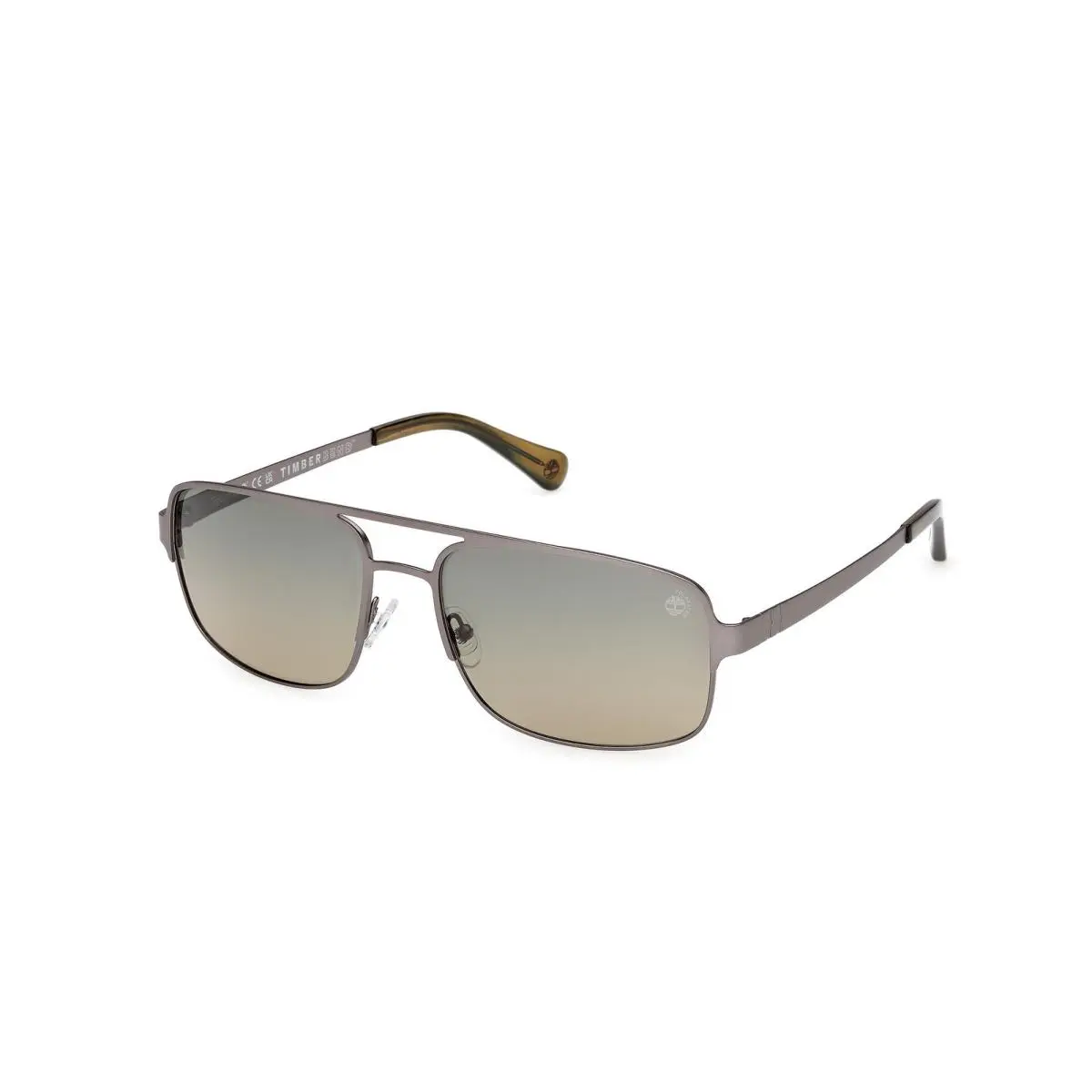Timberland TB00065 09R Metal Matte Gunmetal Green Polarized 63mm Mens Sunglasses