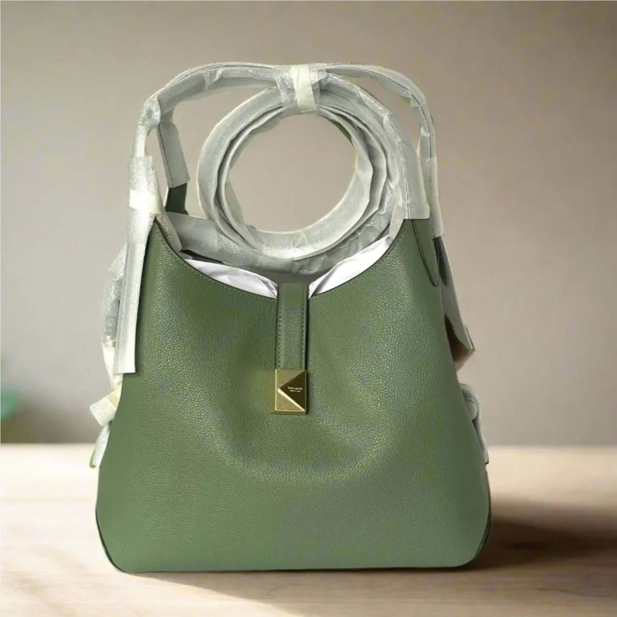 Kate Spade Deco Medium Crossbody Tote Olive Leaf Green Leather Orgpkg