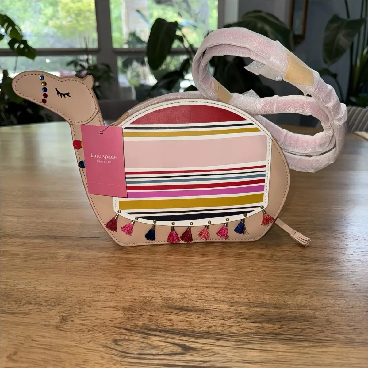 Kate Spade Leather Crossbody Iconic Camel Bag with Long Strap Collectible