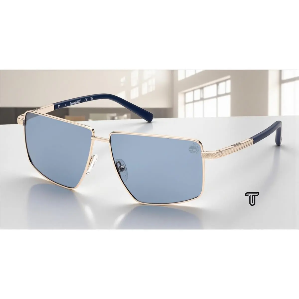 Timberland TB9286 32D Gold Polarized Smoke 59 mm Men`s Sunglasses