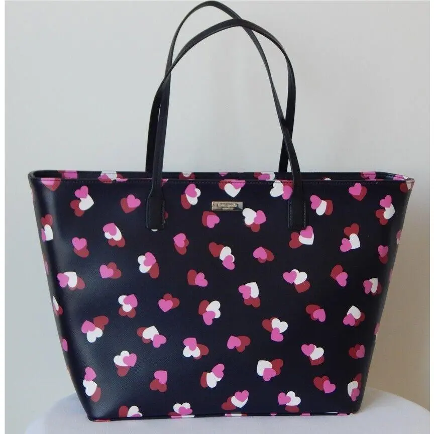 Kate Spade Margareta Shore Street Flutter Hearts Large Top Zip Tote Bag