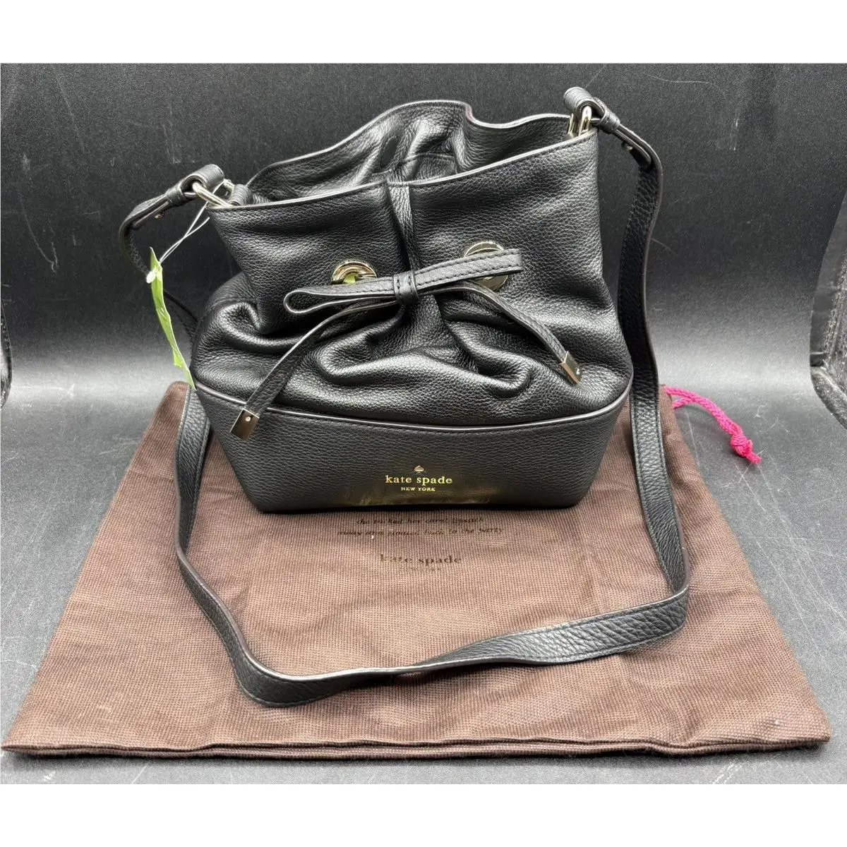 Kate Spade York Black Pebbled Leather Crossbody Shoulder Bag MVP039099
