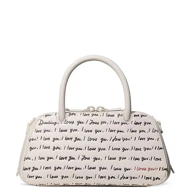NWT$278 Kate Spade Mini Grace `I Love You` Embossed Script Novelty Satchel Cream