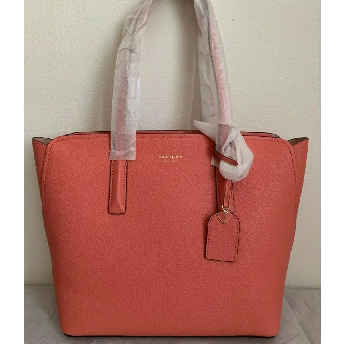 Kate Spade Margaux Medium Tote Zip Top Leather Bag Peachy PXRUA229