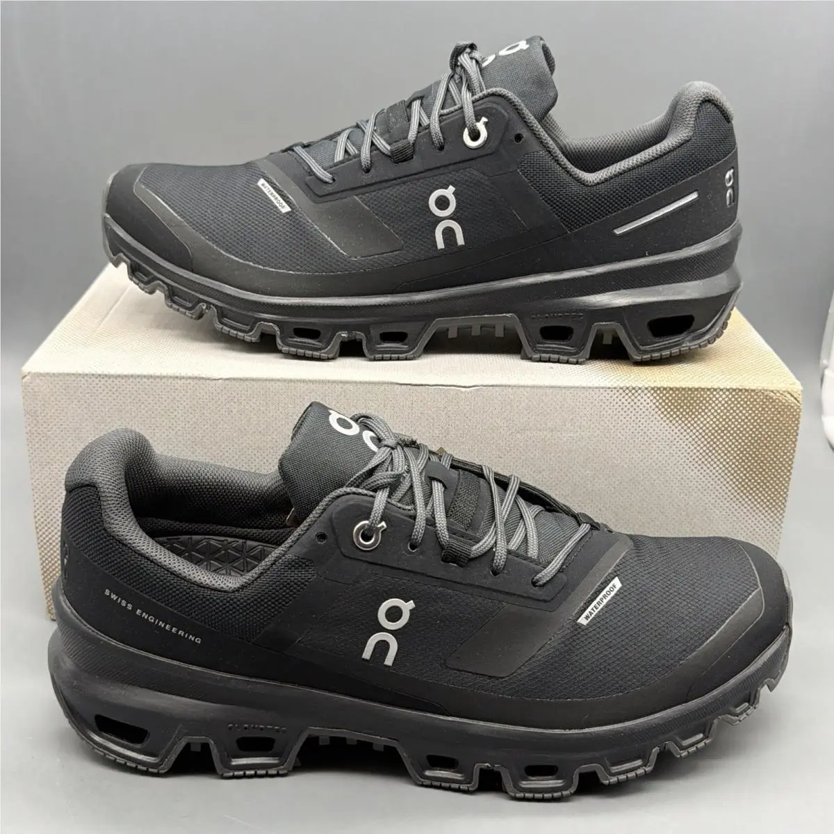 On Running Cloudventure Waterproof Mens 7 Womens 8.5 Outdoor Trail Shoes Black