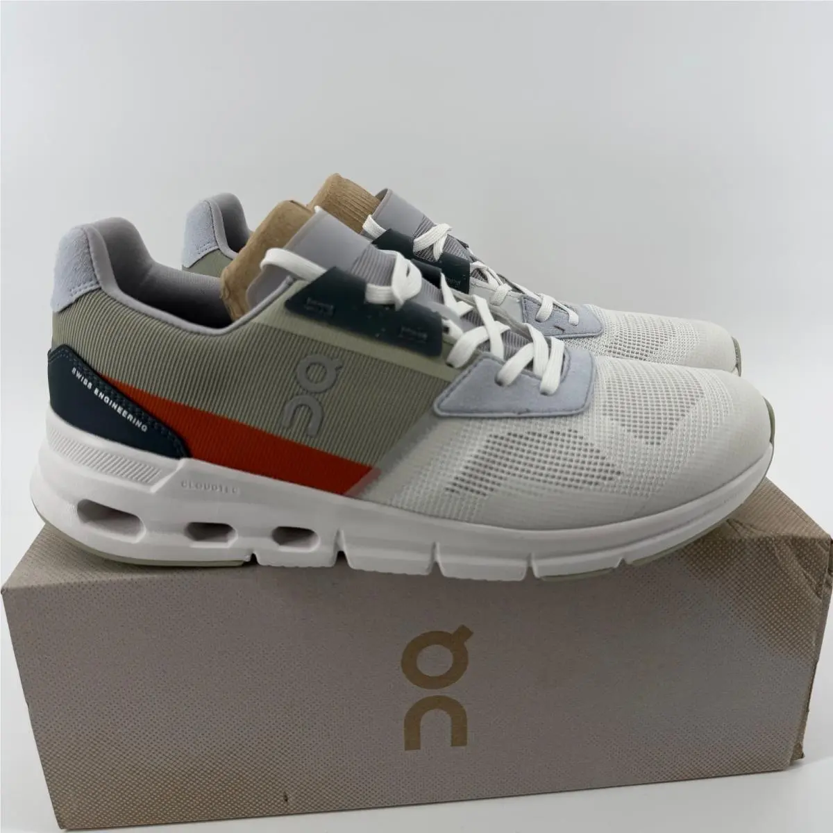On Running Cloudrift Undyed White/flame Men’s Shoes Size 8
