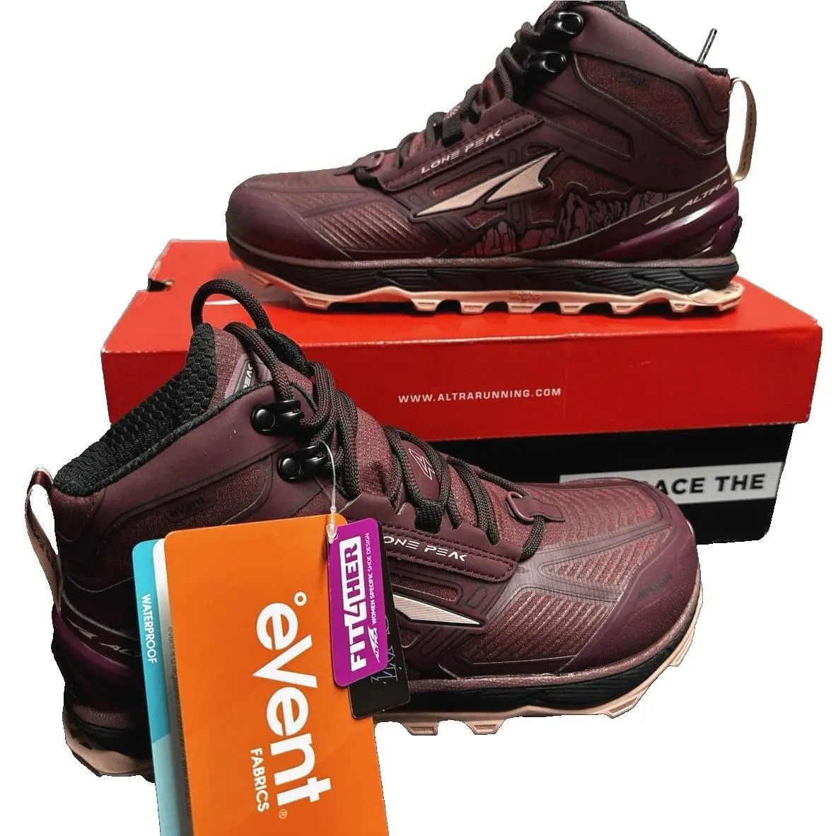 Altra Lone Peak 4 Rsm ALW1855N607 Hiking Sneakers Women`s Sz: 8.5 Wine