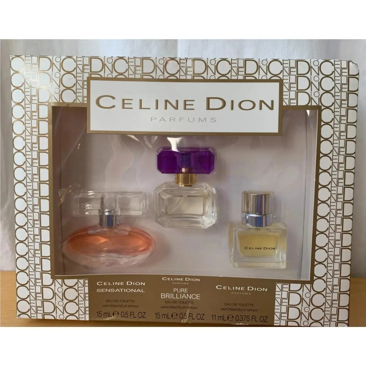 Celine Dion Sensational Pure Brilliance Eau de Toilette Perfume 3X Set Boxed