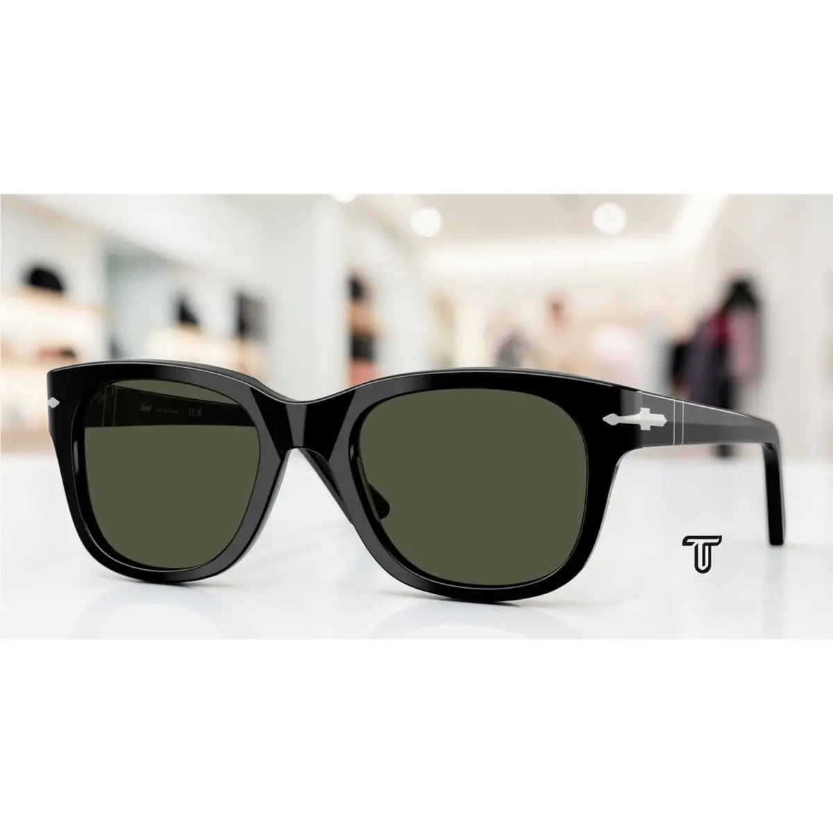 Persol PO3372S 95 31 Black Green 53 mm Unisex Sunglasses