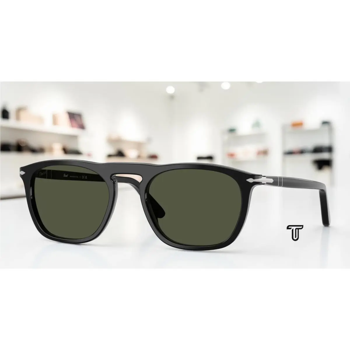 Persol PO3391S 95 31 Gae Black Green 55 mm Unisex Sunglasses