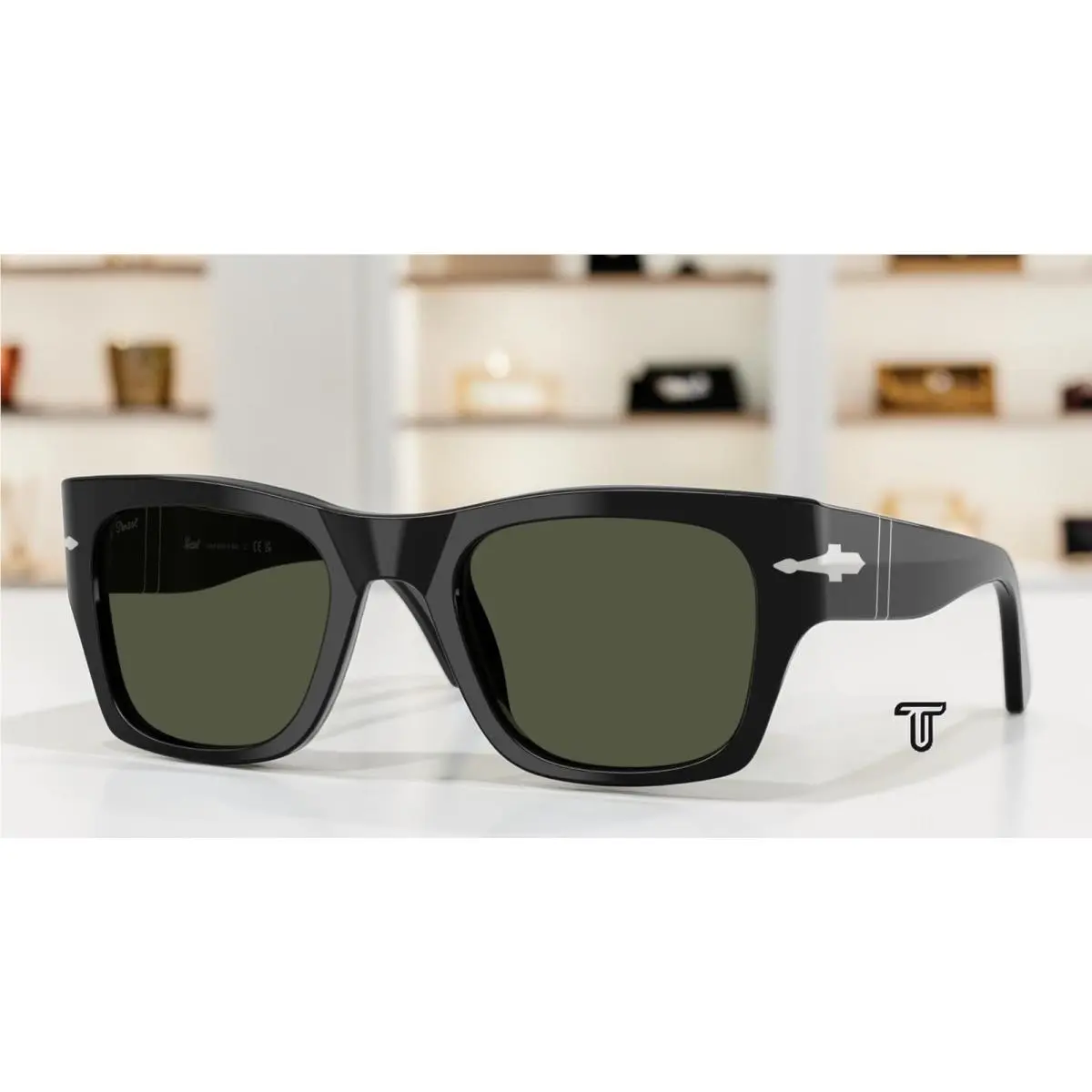 Persol PO3384S 95 31 Black Green 54 mm Unisex Sunglasses