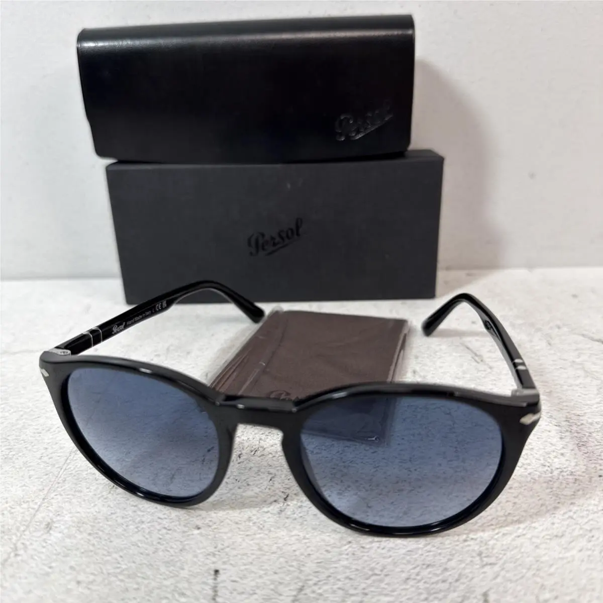 PO3152S 9014Q8 Black 52 mm Men`s Sunglasses Blue Gradient Lens by Persol