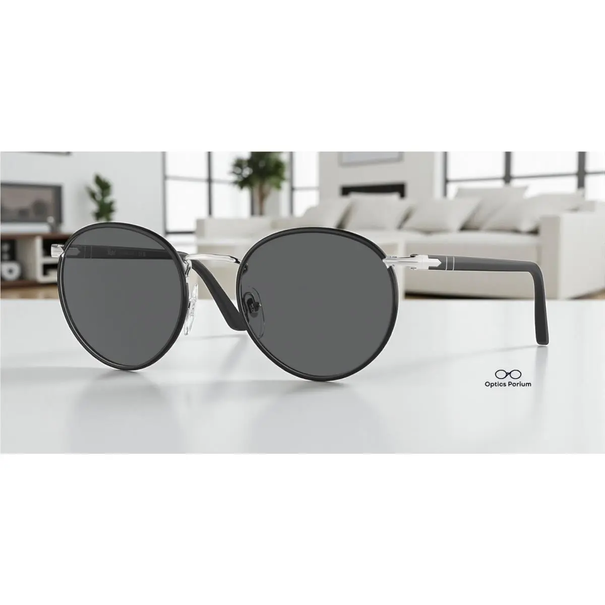 Persol PO2422SJ 1119B1 Silver Matte Black Grey 51 mm Men`s Sunglasses
