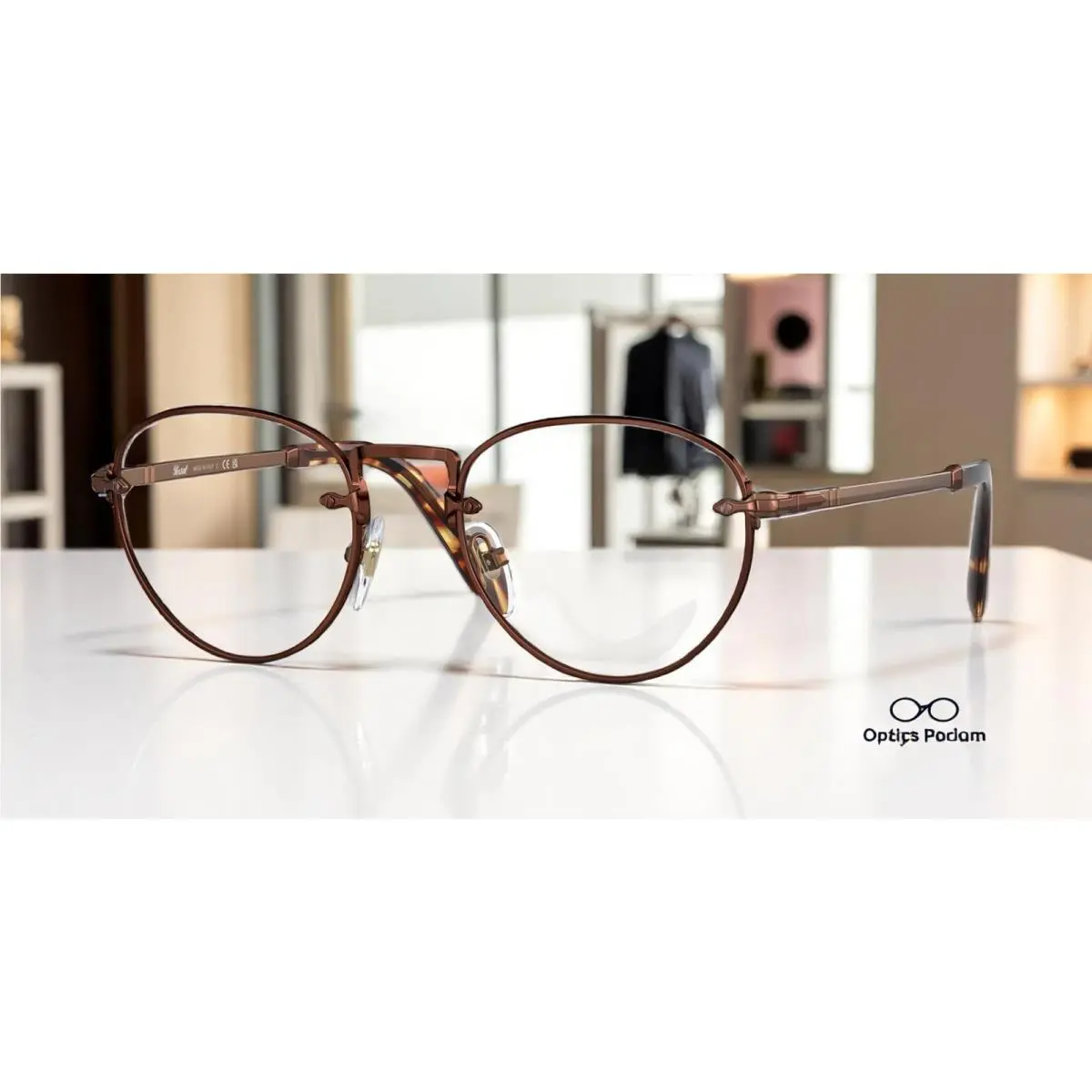 Persol PO2491V 1123 Phantos Brown Demo Lens 49 mm Unisex Eyeglasses