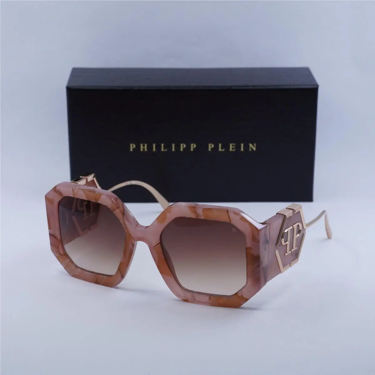 Philipp Plein SPP067 06Z8 Shiny Pink Marble/gold/brown Gradient 54-22-140