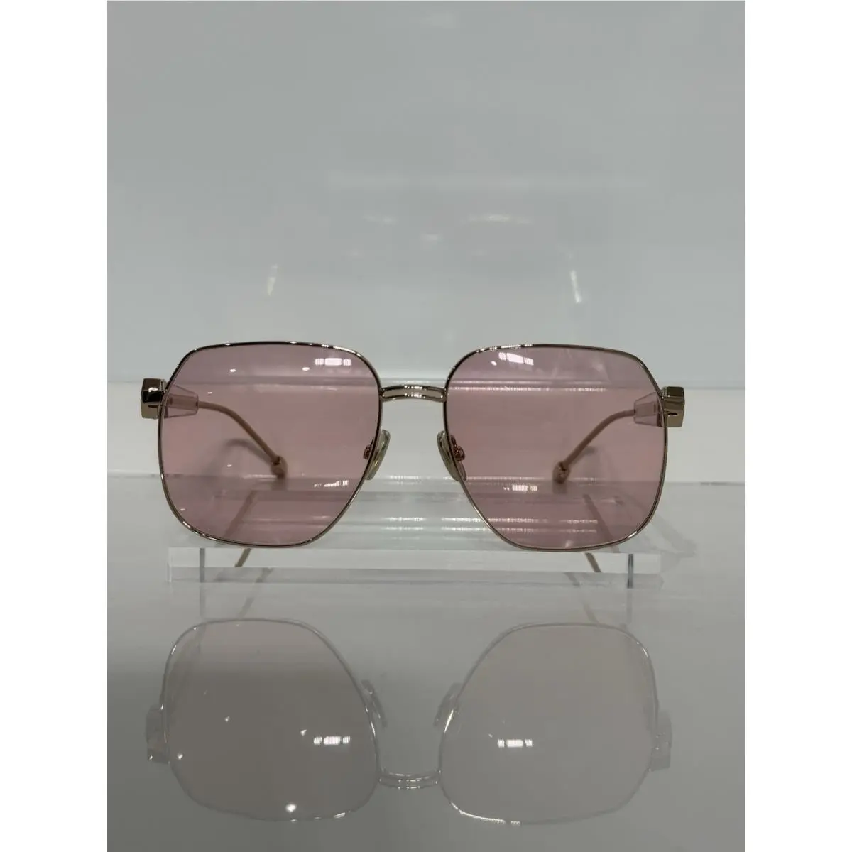 Philipp Plein Queen VPP126S Shiny Gold Metal Woman’s Custom Pink Sunglasses