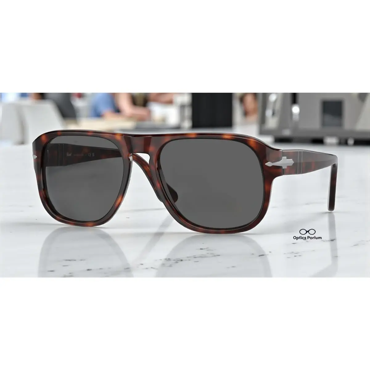 Persol PO3310S 24 B1 Havana Black 57 mm Unisex Sunglasses