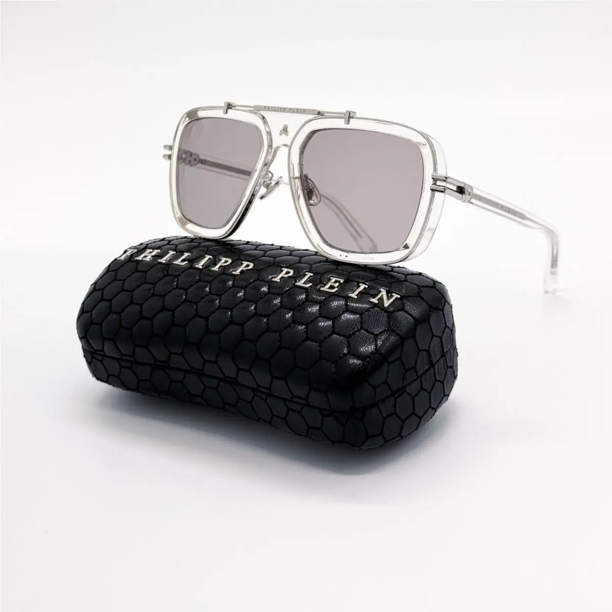 Philipp Plein Sunglasses SPP109V 79F Crystal/silver Men Eyewear
